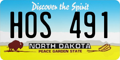 ND license plate HOS491