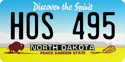 ND license plate HOS495