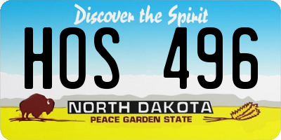 ND license plate HOS496