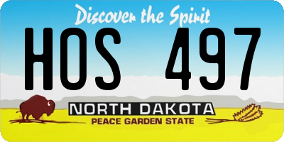ND license plate HOS497