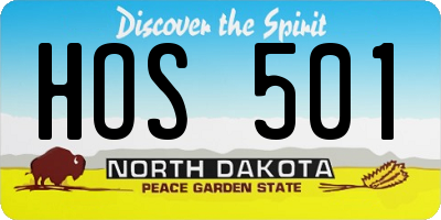 ND license plate HOS501