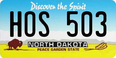 ND license plate HOS503