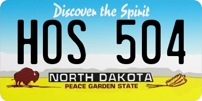 ND license plate HOS504