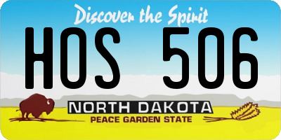 ND license plate HOS506