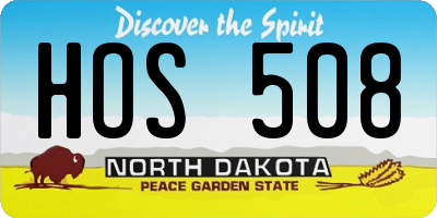 ND license plate HOS508