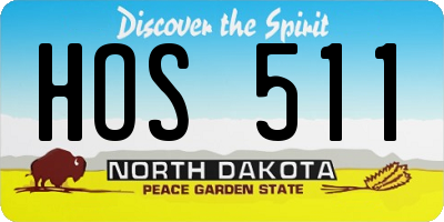 ND license plate HOS511
