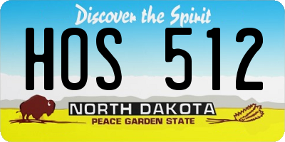 ND license plate HOS512