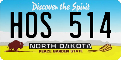 ND license plate HOS514