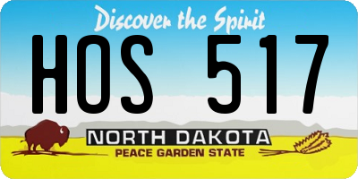 ND license plate HOS517