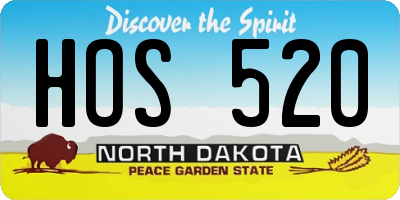 ND license plate HOS520