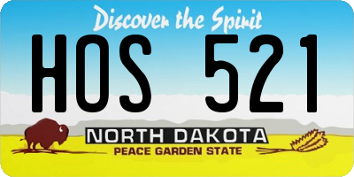 ND license plate HOS521