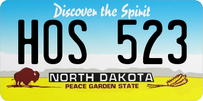 ND license plate HOS523