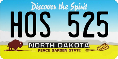 ND license plate HOS525
