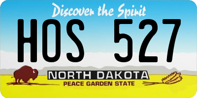 ND license plate HOS527