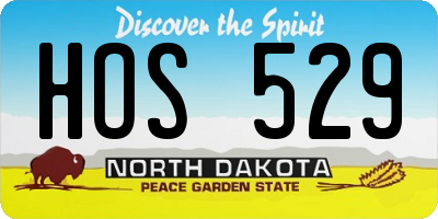 ND license plate HOS529