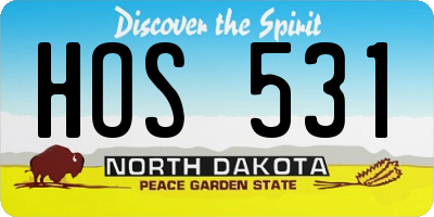 ND license plate HOS531