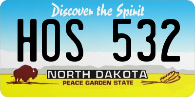 ND license plate HOS532
