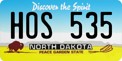 ND license plate HOS535