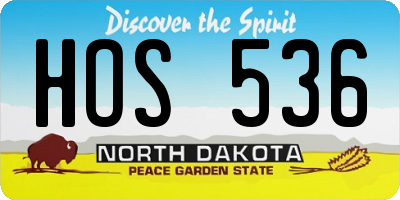 ND license plate HOS536