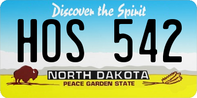 ND license plate HOS542
