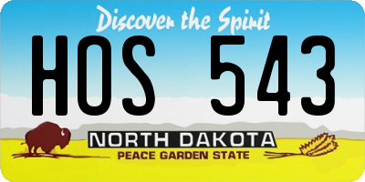 ND license plate HOS543