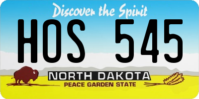 ND license plate HOS545