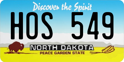 ND license plate HOS549