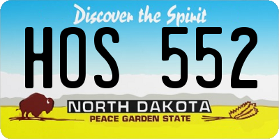 ND license plate HOS552