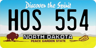 ND license plate HOS554