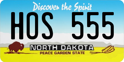 ND license plate HOS555