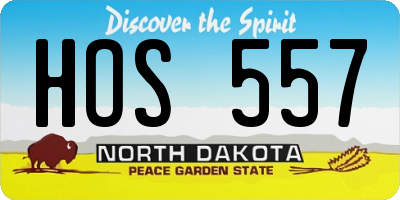 ND license plate HOS557