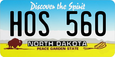 ND license plate HOS560