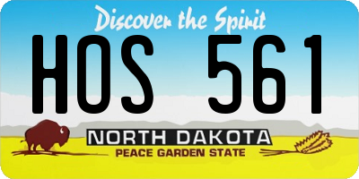 ND license plate HOS561