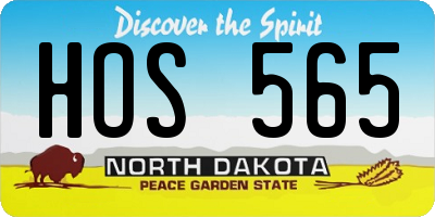 ND license plate HOS565