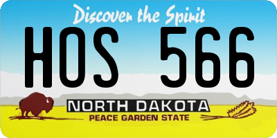 ND license plate HOS566