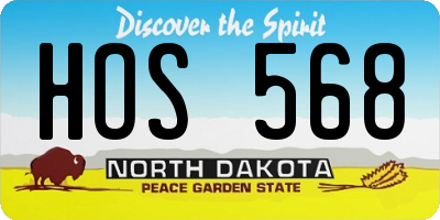 ND license plate HOS568