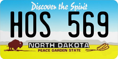 ND license plate HOS569