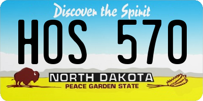 ND license plate HOS570