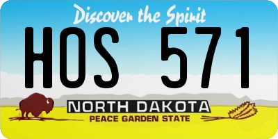 ND license plate HOS571