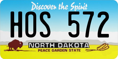 ND license plate HOS572