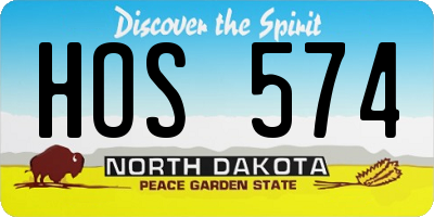 ND license plate HOS574