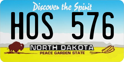 ND license plate HOS576