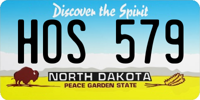 ND license plate HOS579