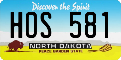 ND license plate HOS581