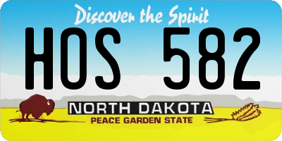 ND license plate HOS582