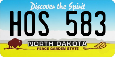 ND license plate HOS583