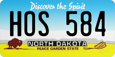 ND license plate HOS584