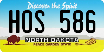 ND license plate HOS586