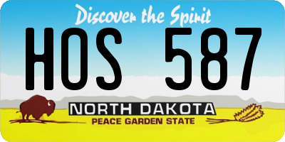 ND license plate HOS587