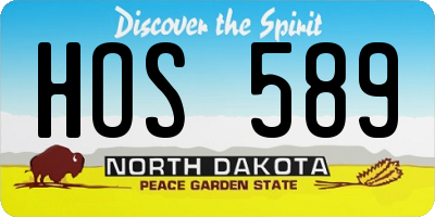 ND license plate HOS589